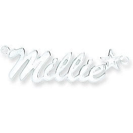 Sterling Silver Name Dropper - Medium Script Font with Star