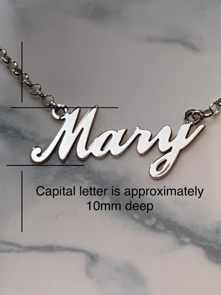 Sterling Silver Name Dropper - Medium Script Font with Heart