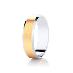 Diamond Cut Wedding Band with Bevelled Edge