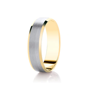 Diamond Cut Wedding Band with Bevelled Edge