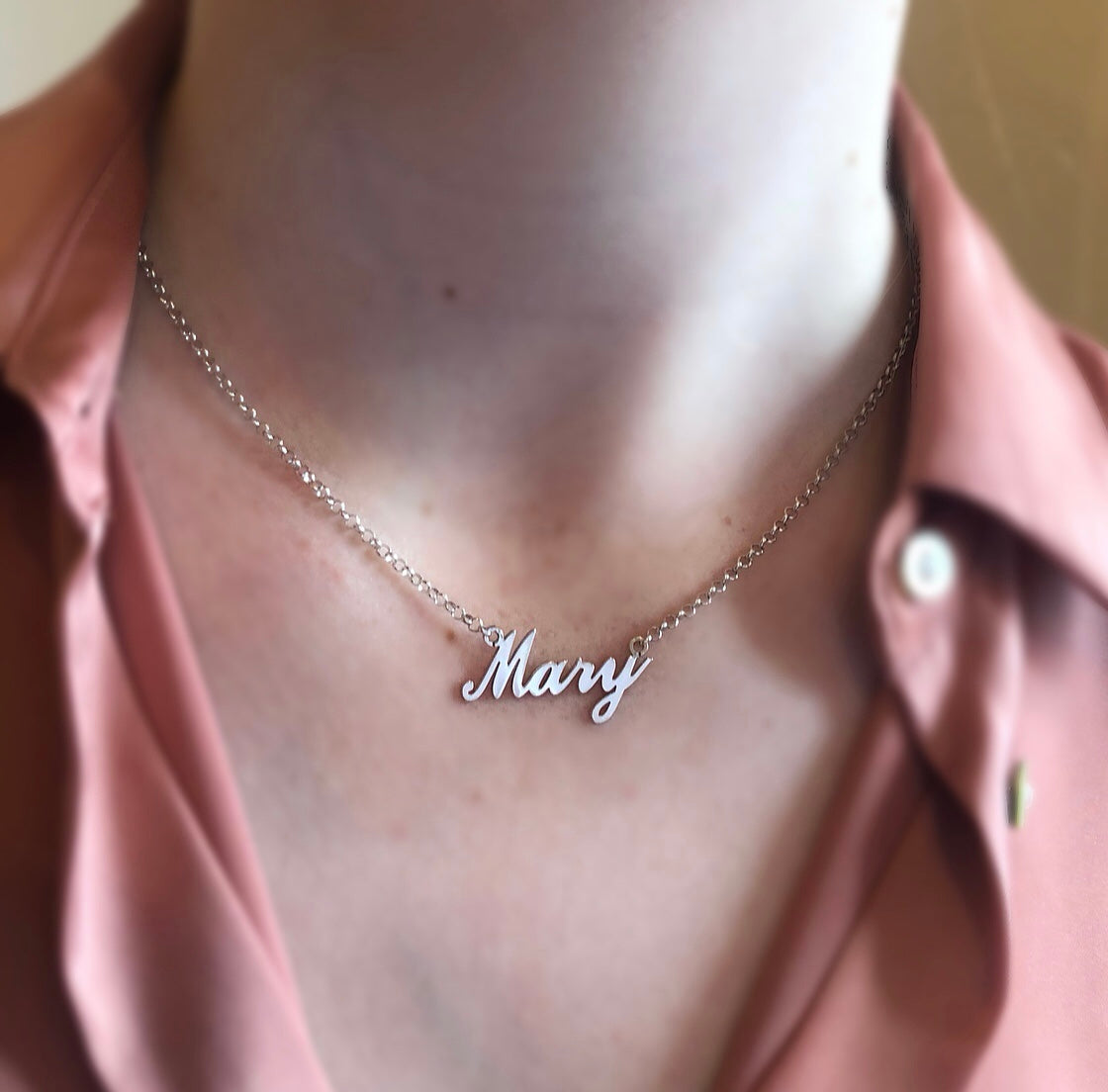 Sterling Silver Name Dropper - Medium Script Font with Heart