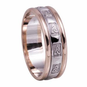 Trinity Knot Embossed Pattern Ring with Rims