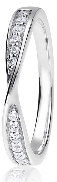 Diamond Channel Set Twist Eternity Ring 0.15ct