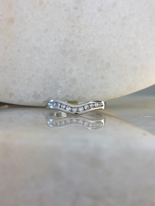 Diamond Channel Set Curved Eternity Ring 0.20ct