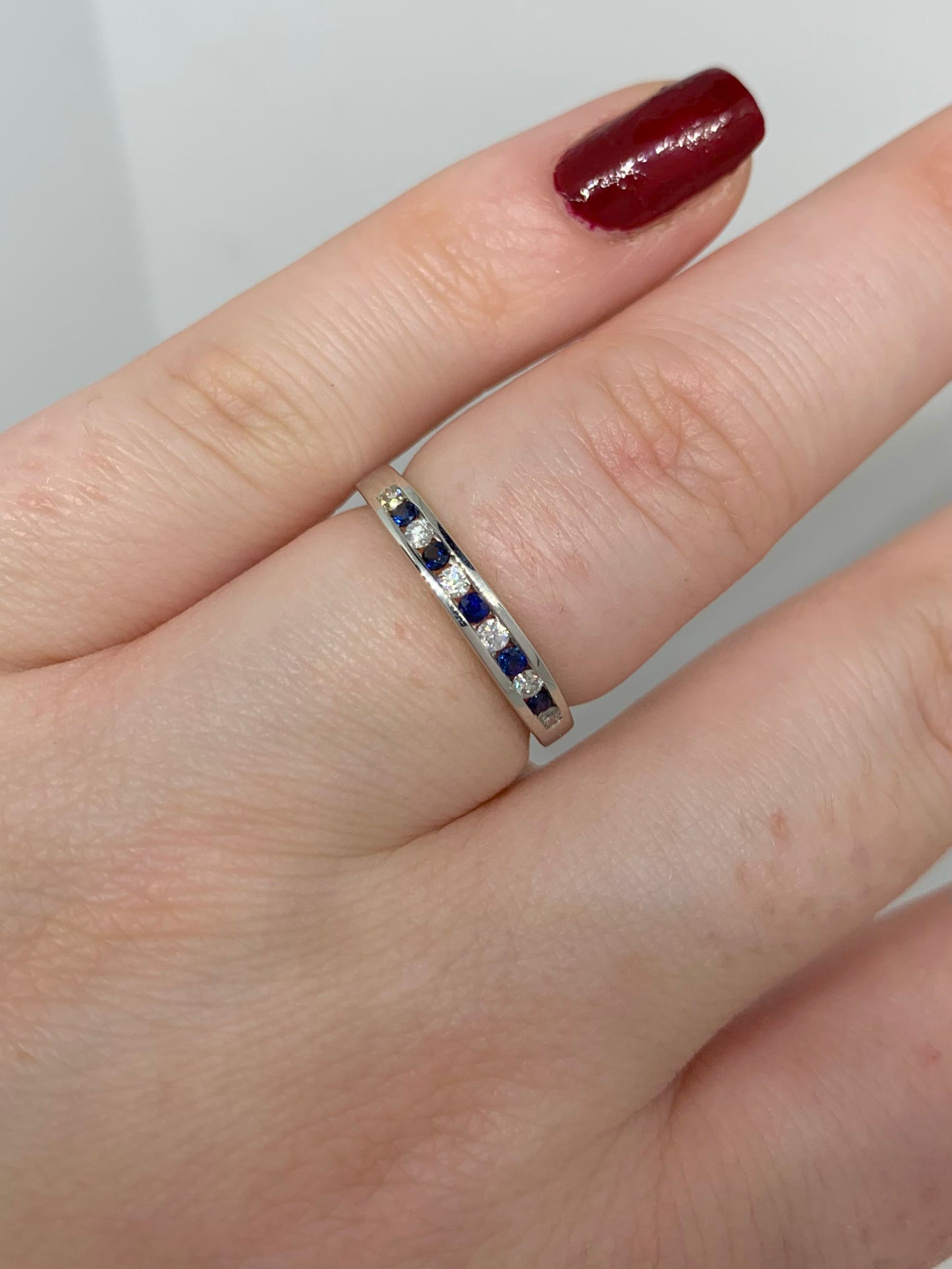 Sapphire and Diamond Channel Set Eternity Ring