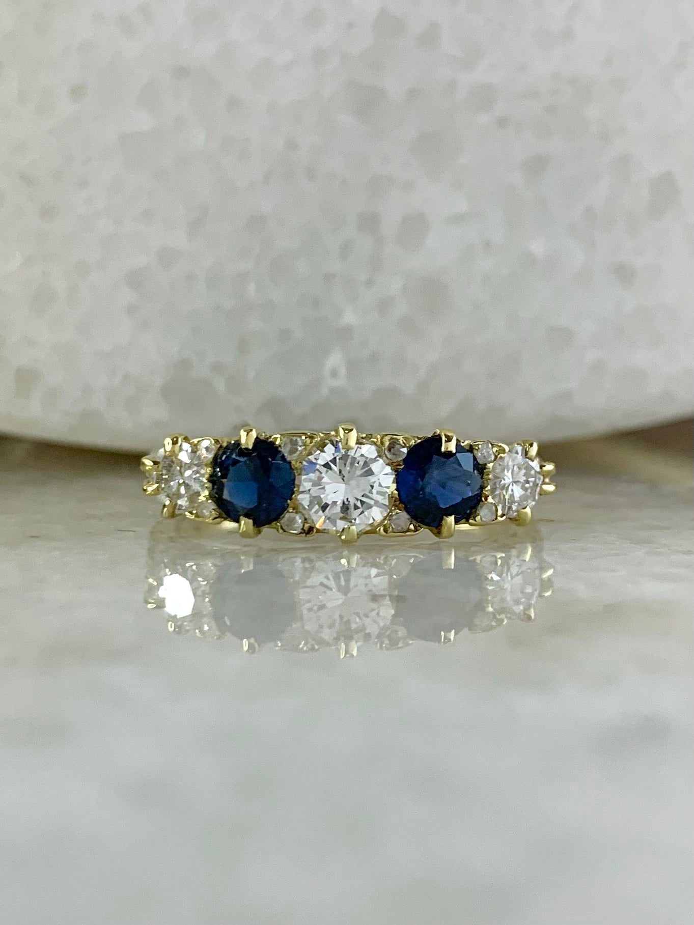 Sapphire and Diamond Antique Eternity Ring