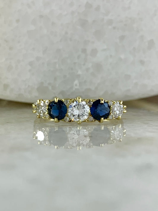Sapphire and Diamond Antique Eternity Ring
