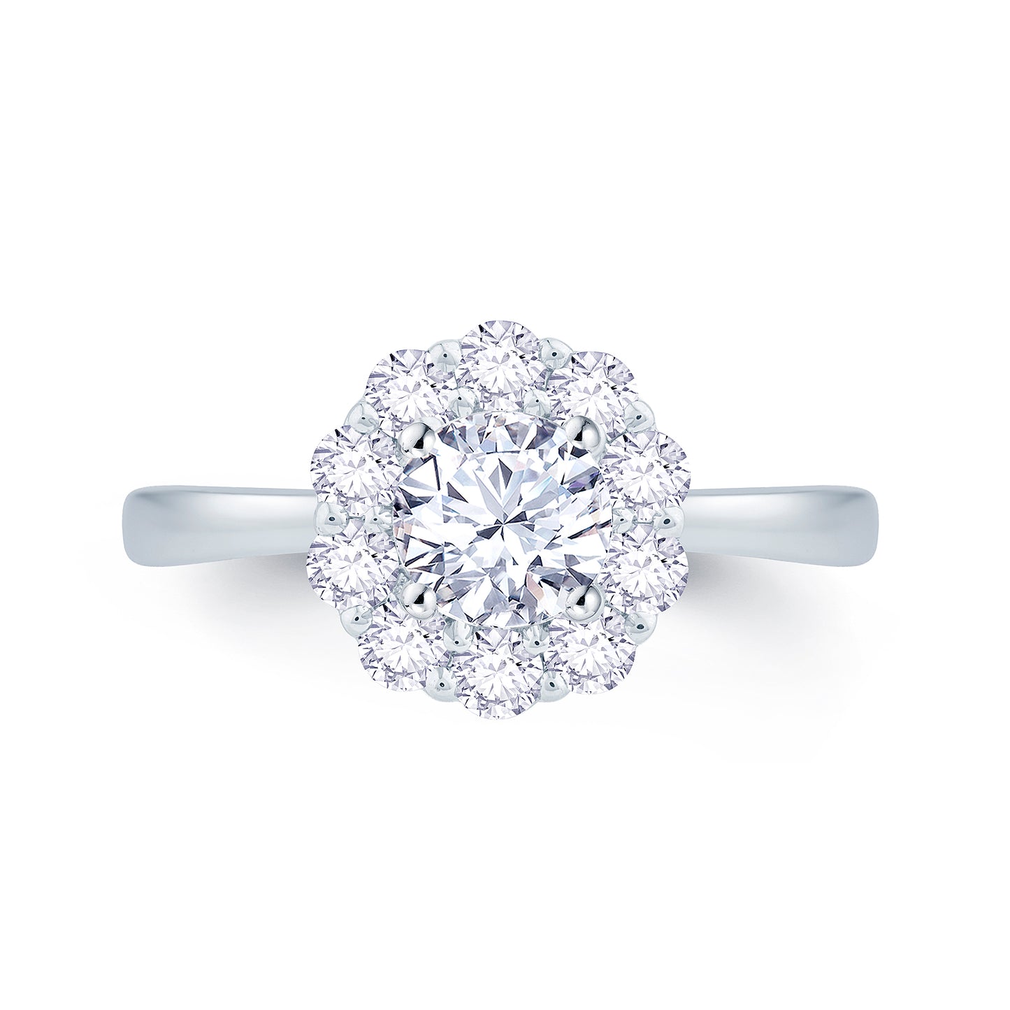 Diamond Round Halo Ring 0.87ct