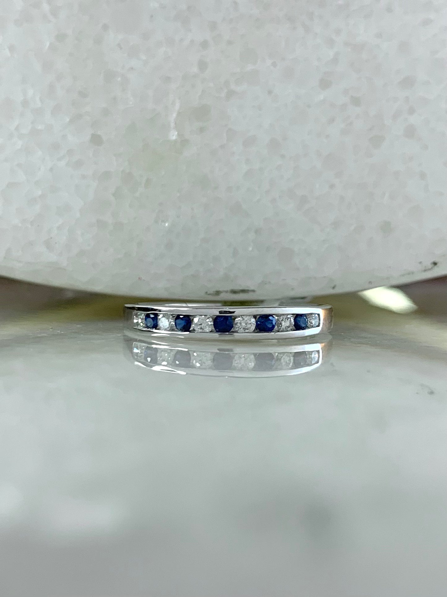 Sapphire and Diamond Channel Set Eternity Ring