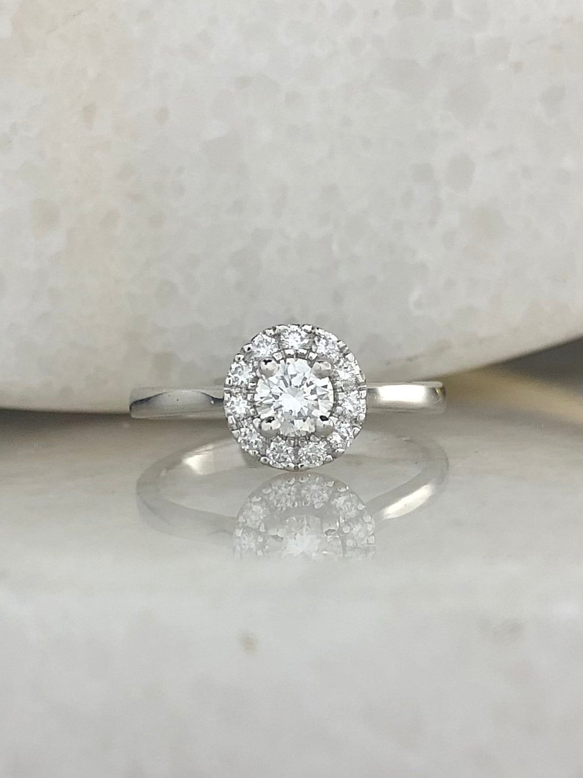 Diamond Round Cut Halo Ring 0.44ct