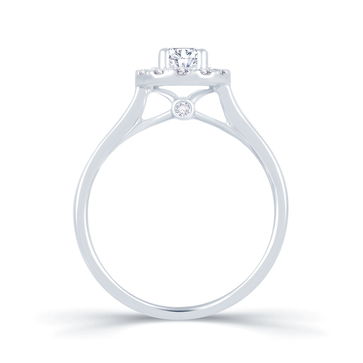 Diamond Round Cut Halo Ring 0.44ct