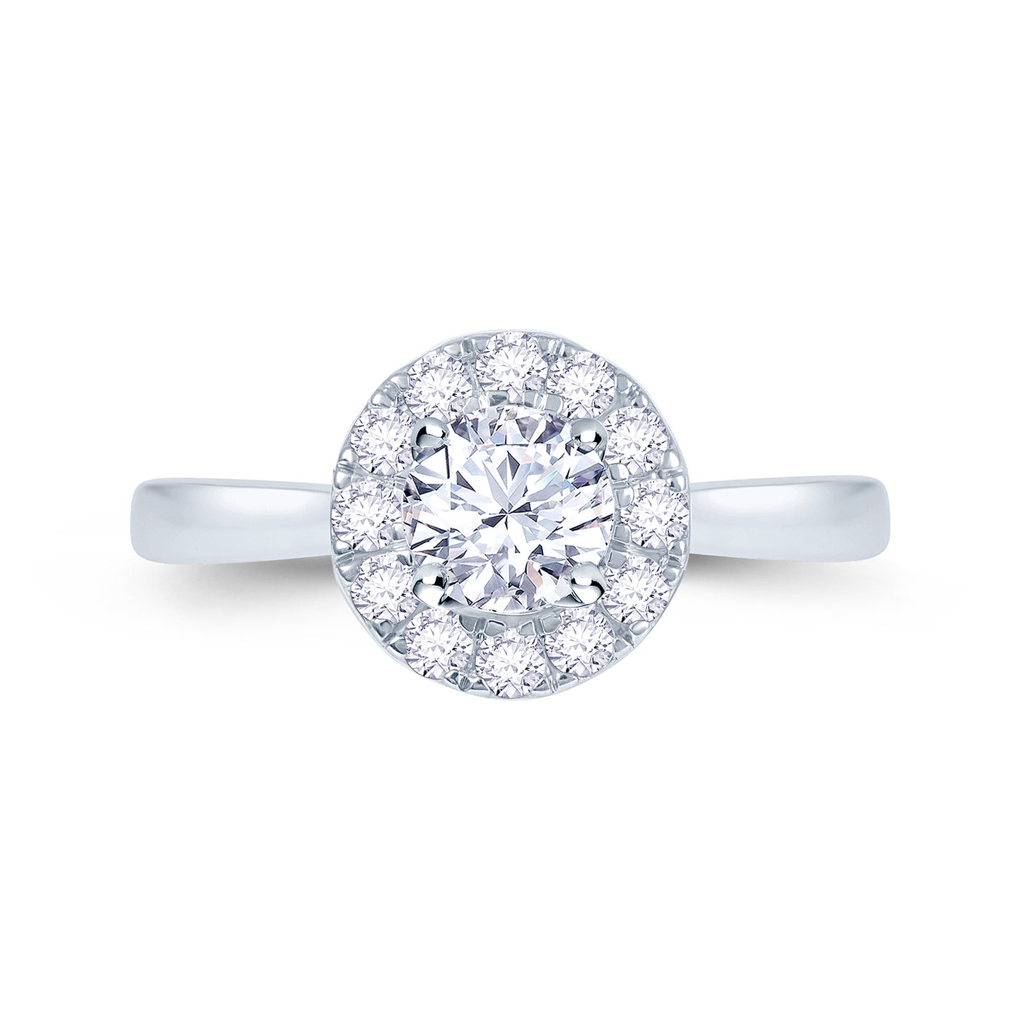 Diamond Round Cut Halo Ring 0.44ct