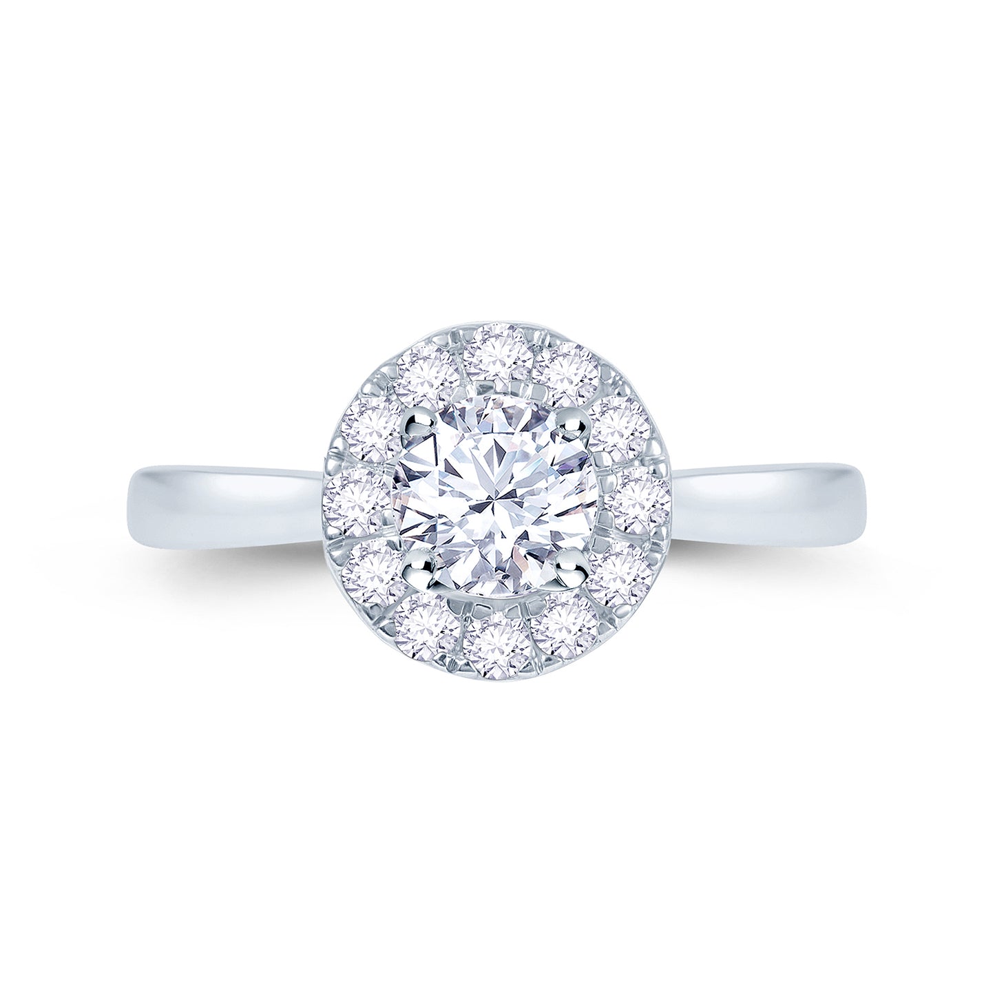 Diamond Round Cut Halo Ring 0.44ct