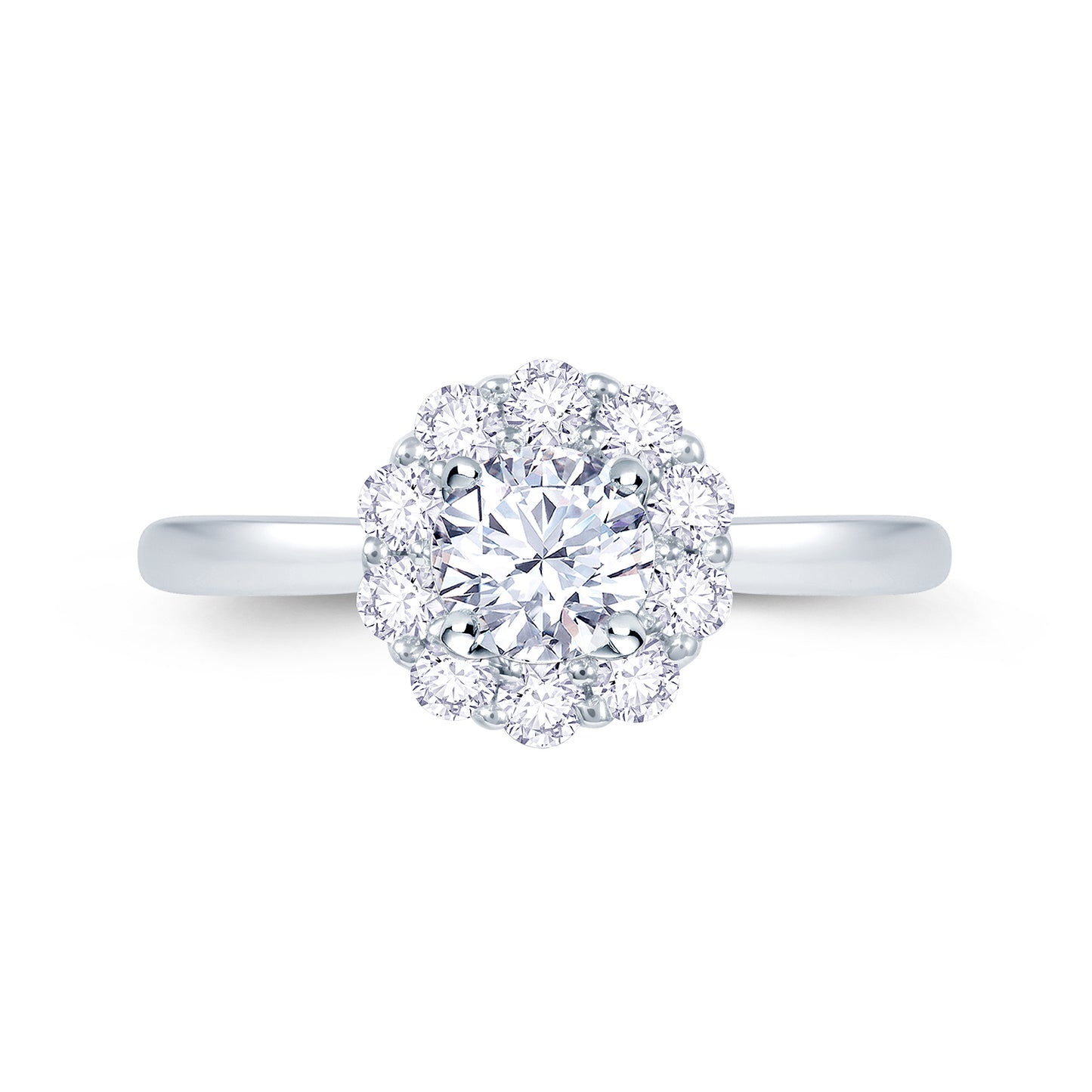 Diamond Round Halo Ring 0.57ct