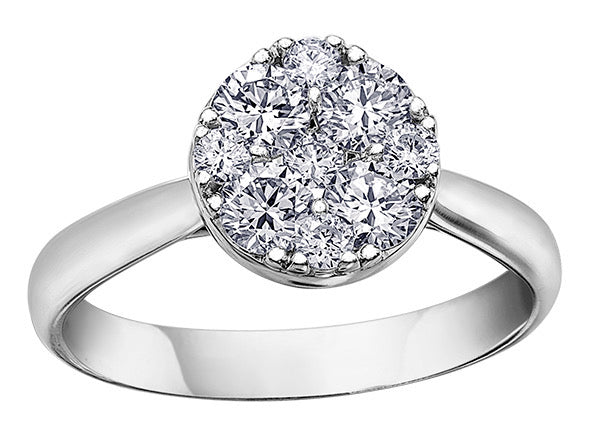Diamond Round Cluster Ring 0.66ct
