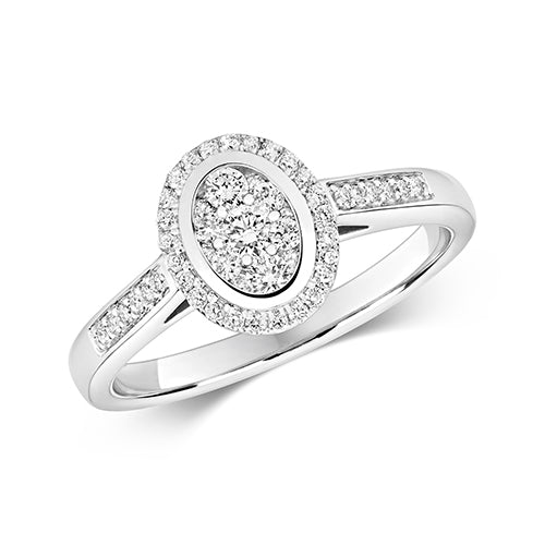 Diamond Oval Cluster Ring 0.33ct