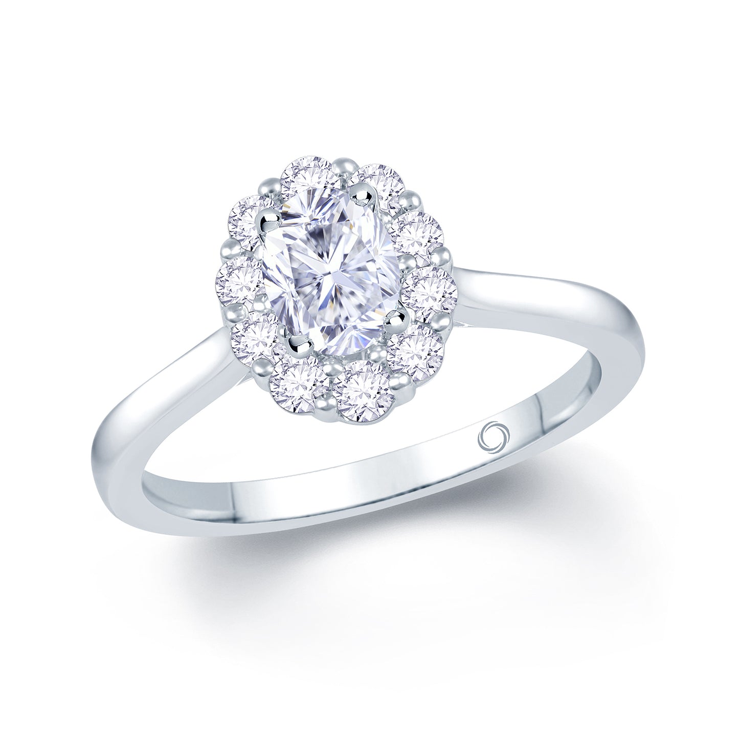 Diamond Oval Cut Halo Ring 0.66ct