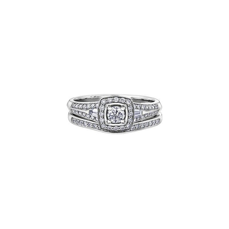 Diamond Round Cut Cushion Halo Ring 0.65ct