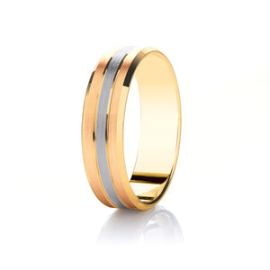 Diamond Cut Wedding Band with Bevelled Edge