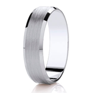 Diamond Cut Wedding Band with Bevelled Edge