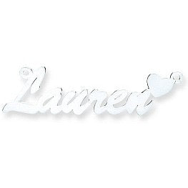 Sterling Silver Name Dropper - Medium Script Font with Heart