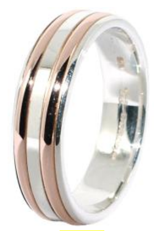 Diamond Cut Wedding Band with Rims