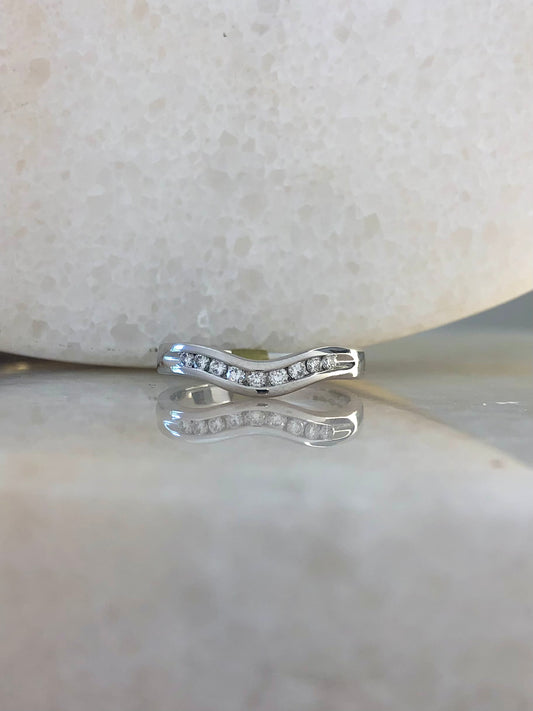 Diamond Channel Set Curved Eternity Ring 0.20ct