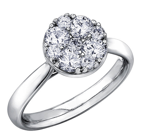 Diamond Round Cluster Ring 0.66ct