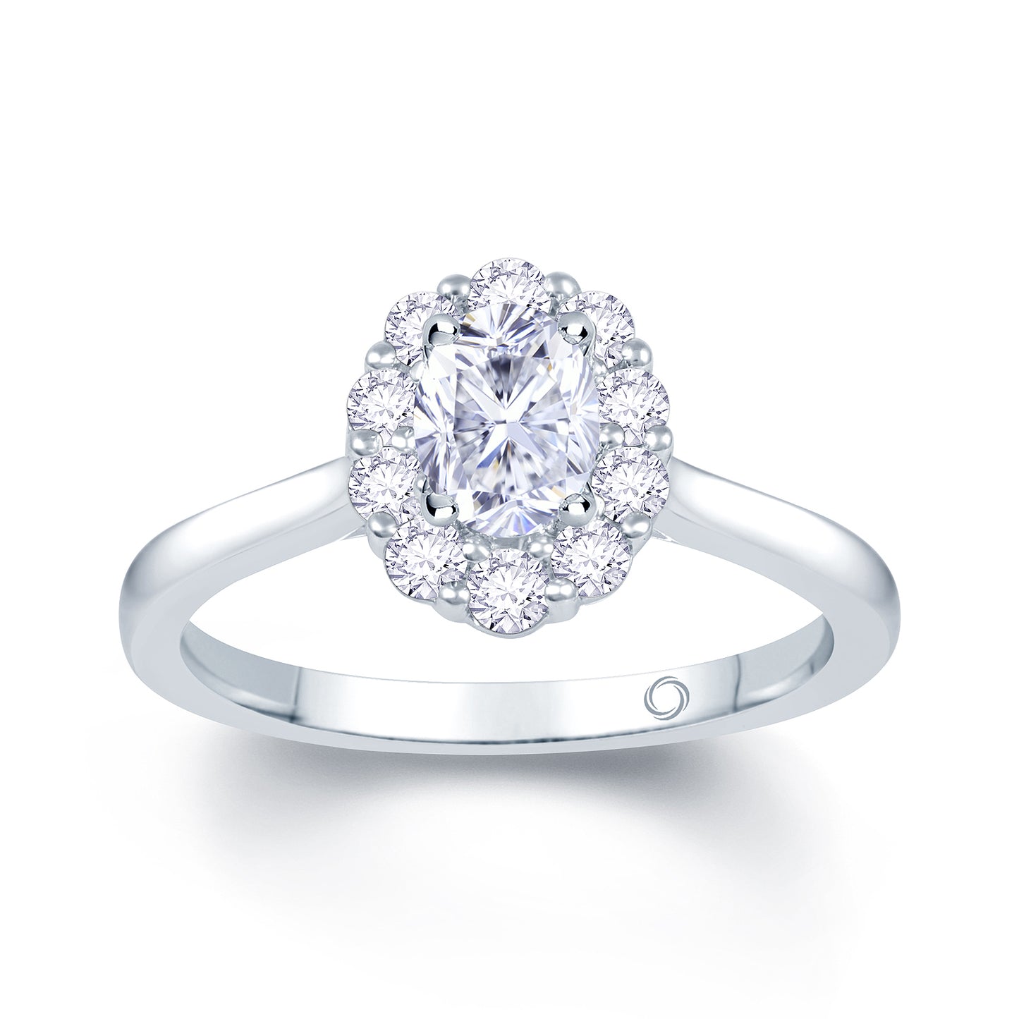 Diamond Oval Cut Halo Ring 0.66ct