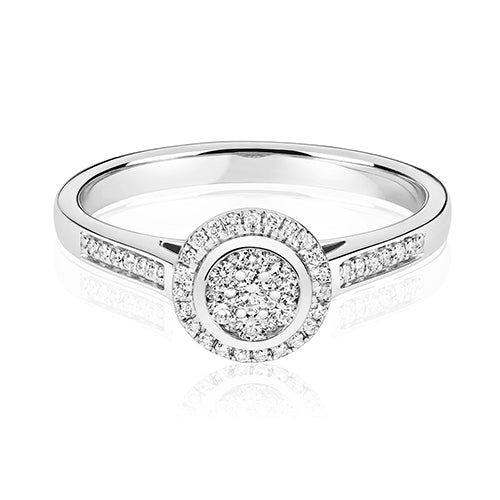 Diamond Round Cluster Halo Ring 0.25ct