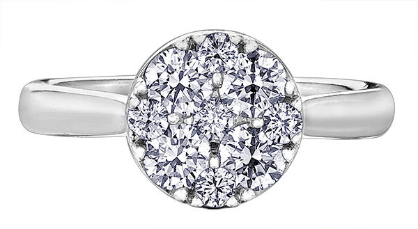 Diamond Round Cluster Ring 0.66ct