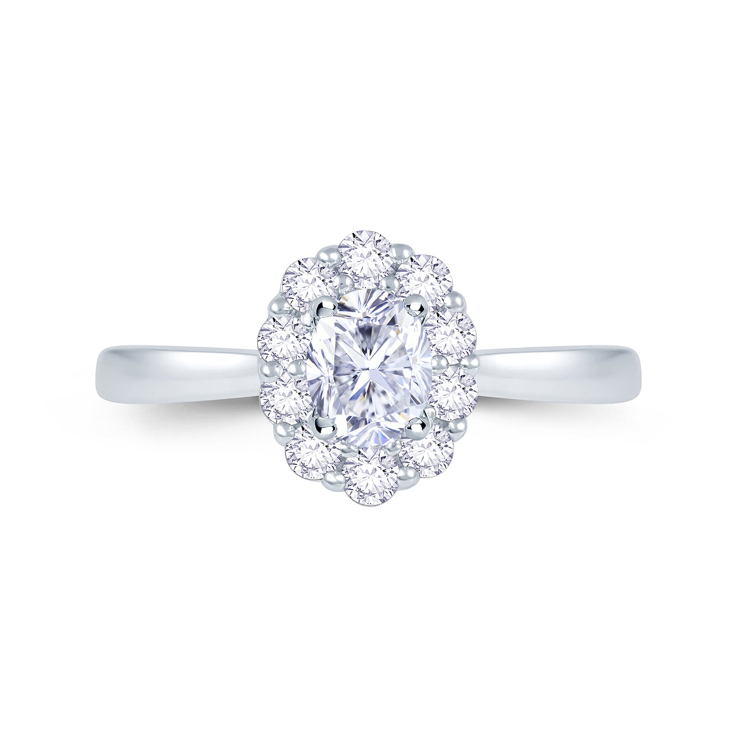 Diamond Oval Cut Halo Ring 0.66ct