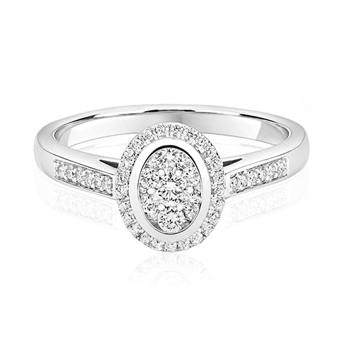 Diamond Oval Cluster Ring 0.33ct