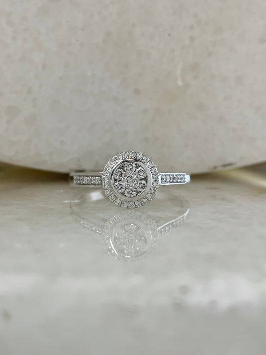 Diamond Round Cluster Halo Ring 0.25ct