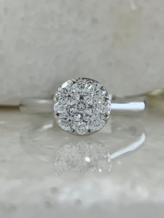 Diamond Round Cluster Ring 0.66ct